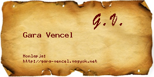 Gara Vencel névjegykártya